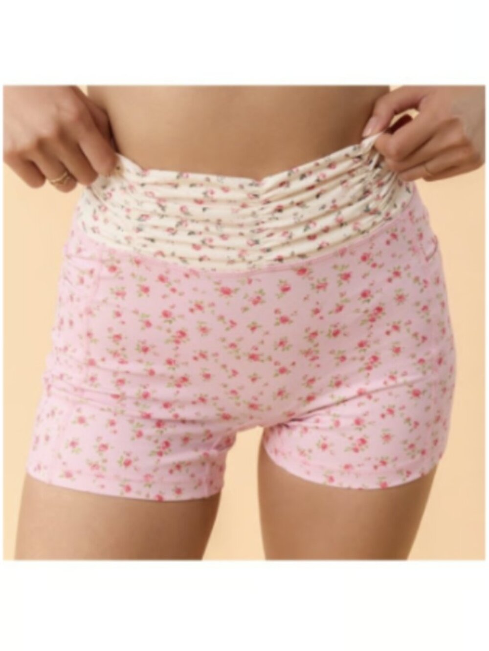 NWT Blogilates Ruched Waist Short - Pink Floral Print